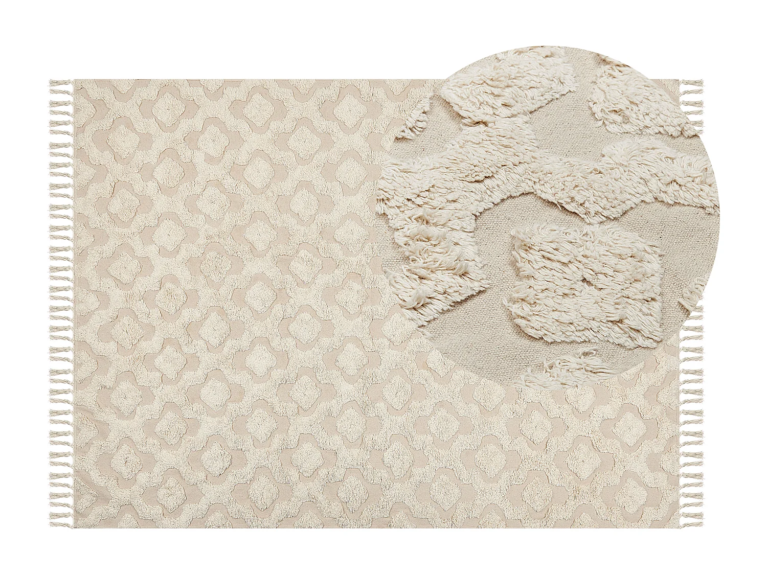 Katoenen Vloerkleed beige 140 x 200 cm AKSARAY