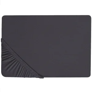 Katoenen Hoeslaken 160 x 200 cm Zwart HOFUF Katoenen Hoeslaken 160 x 200 cm Zwart HOFUF
