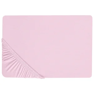 Hoeslaken katoen roze 160 x 200 cm JANBU
