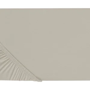 Hoeslaken katoen taupe 160 x 200 cm JANBU Hoeslaken katoen taupe 160 x 200 cm JANBU