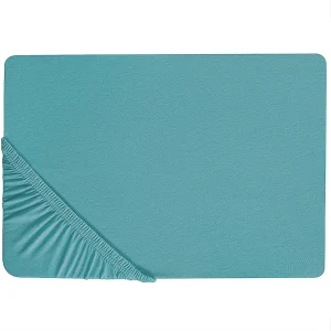 Katoenen Hoeslaken 90 x 200 cm Turkoois HOFUF Katoenen Hoeslaken 90 x 200 cm Turkoois HOFUF