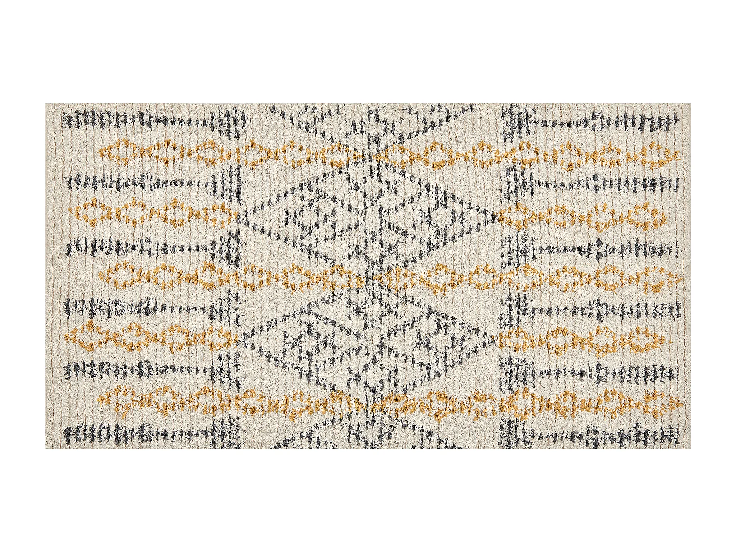 Katoenen Vloerkleed beige en geel 80 x 150 cm KADAPA