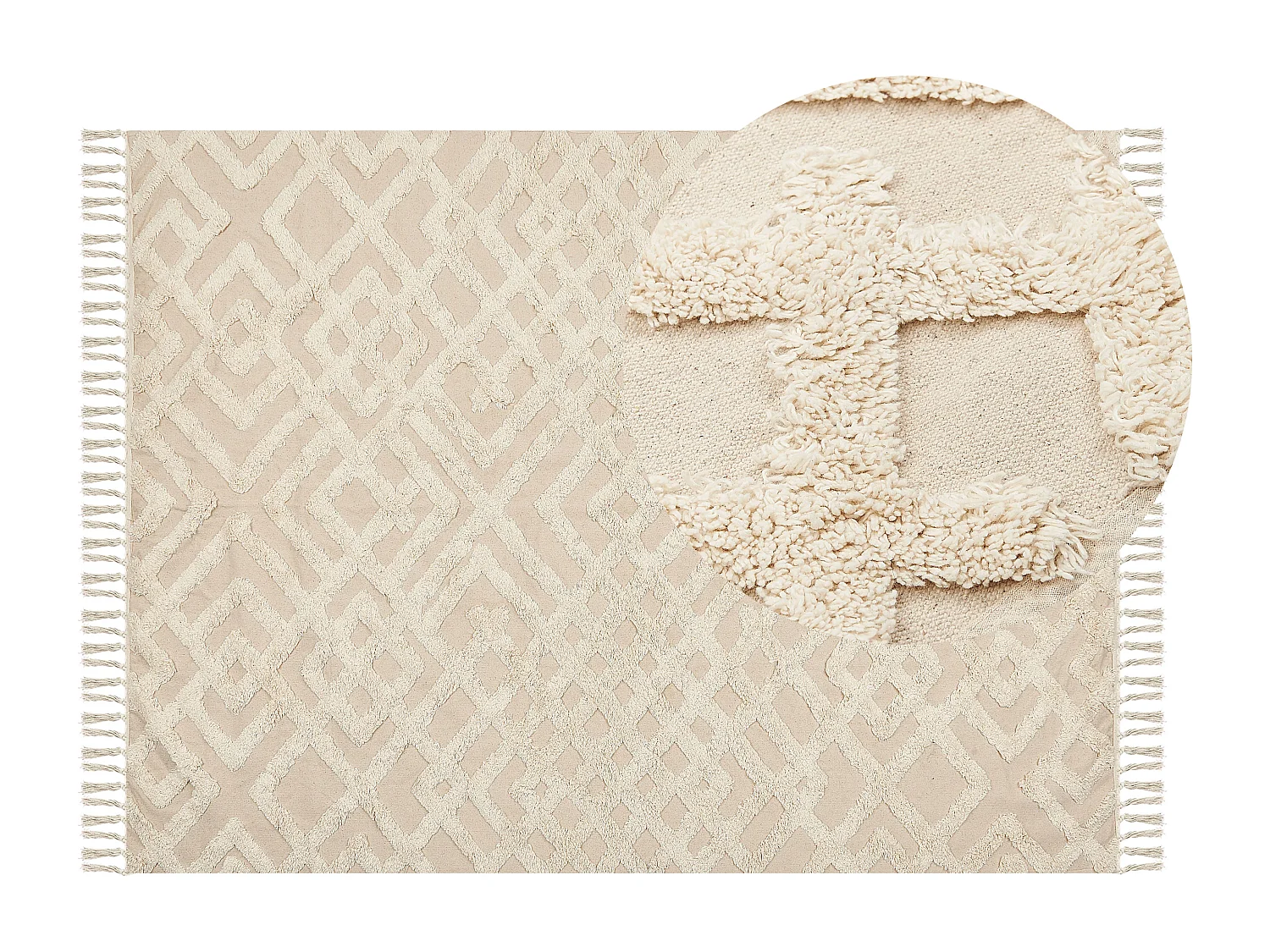 Katoenen Vloerkleed beige 140 x 200 ARDAHAN