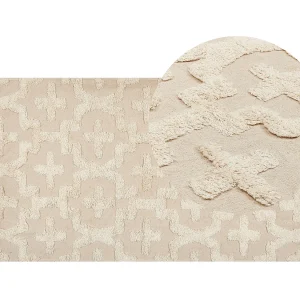 Katoenen Vloerkleed beige 80 x 150 cm ITANGAR Katoenen Vloerkleed beige 80 x 150 cm ITANGAR