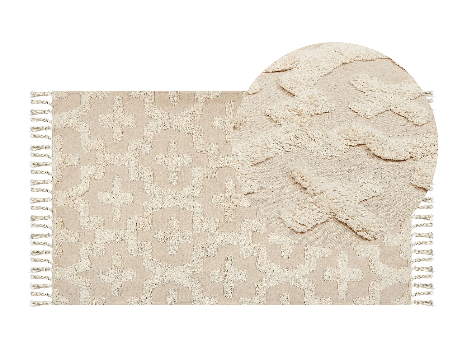 Katoenen Vloerkleed beige 80 x 150 cm ITANGAR