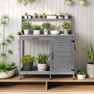 Kast van Jardin en Tafel van Jardinage 111,6 x 46,5 x 125 cm – Couleur Gris Kast van Jardin en Tafel van Jardinage 111,6 x 46,5 x 125 cm – Couleur Gris