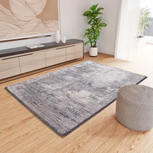 Hoogpolig tapijt – shaggy abstract – grijs – 80×150 cm – KIVET