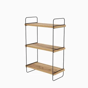 Industriële wandplank – 40 x 66 x 20 cm – Atlantic Pine – Melamine gecoate spaanplaat en metalen frame Industriële wandplank – 40 x 66 x 20 cm – Atlantic Pine – Melamine gecoate spaanplaat en metalen frame