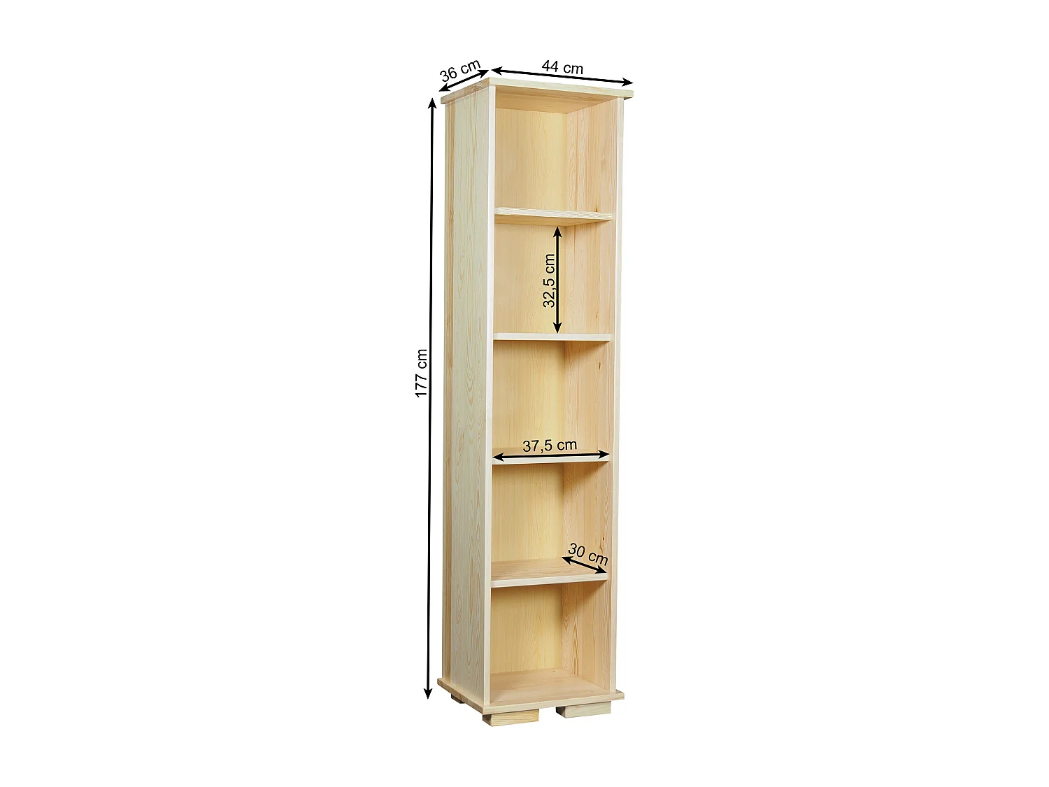 Houten boekenkast Modern I, kleur grenen