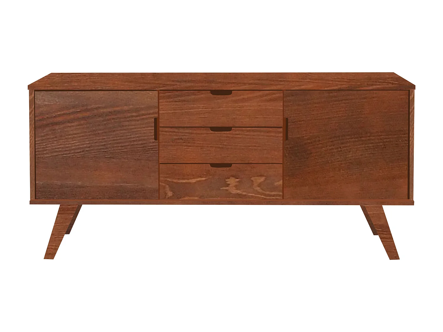 Houten ladekast 160 cm Malmo II, kleur kastanje