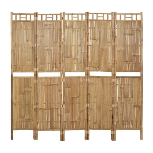 Kamerscherm met 5 panelen 200×180 cm bamboe Kamerscherm met 5 panelen 200×180 cm bamboe