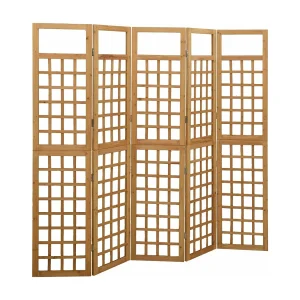 Kamerscherm/trellis met 5 panelen 201,5×180 cm vurenhout Kamerscherm/trellis met 5 panelen 201,5×180 cm vurenhout