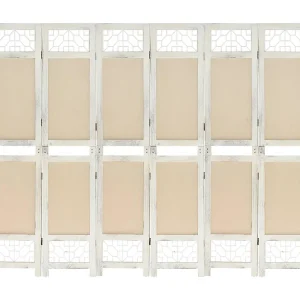 Kamerscherm met 6 panelen 210×165 cm stof crèmekleurig Kamerscherm met 6 panelen 210×165 cm stof crèmekleurig