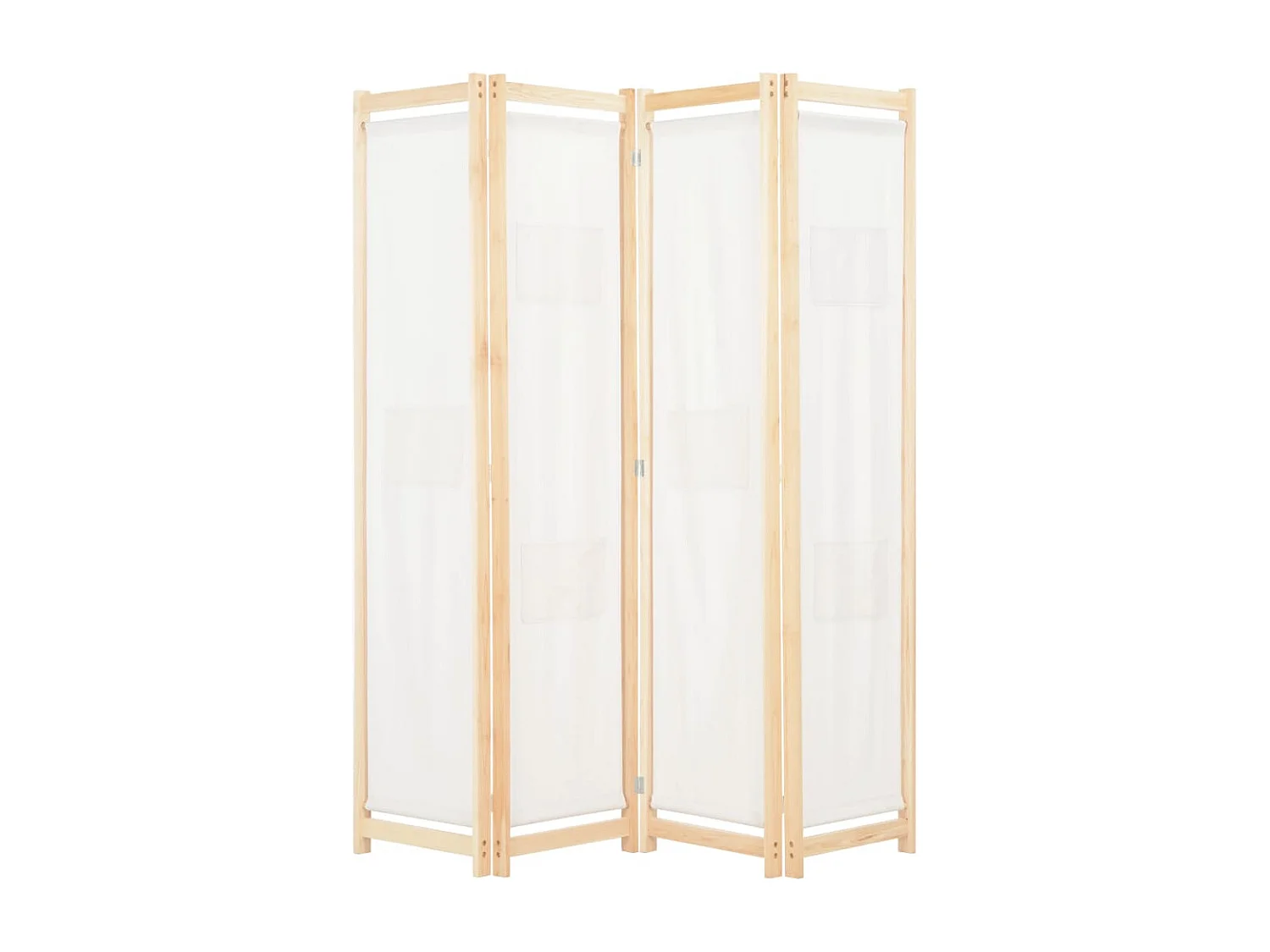 Kamerscherm met 4 panelen 160x170x4 cm stof crème