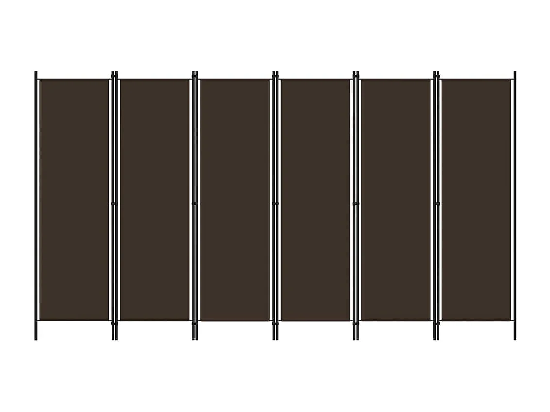 Kamerscherm met 6 panelen 300x180 cm bruin
