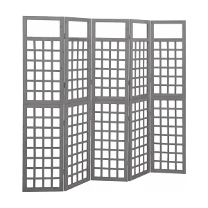 Kamerscherm/trellis met 5 panelen 201,5×180 cm vurenhout grijs Kamerscherm/trellis met 5 panelen 201,5×180 cm vurenhout grijs
