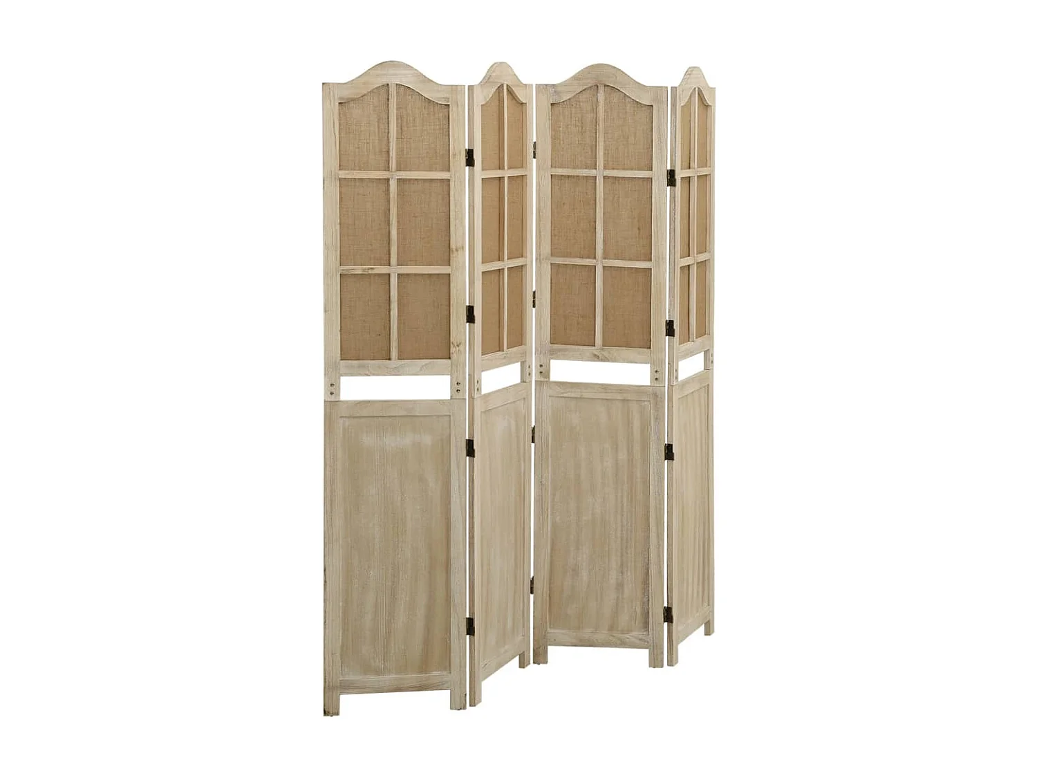 Kamerscherm met 4 panelen 140x165 cm stof bruin