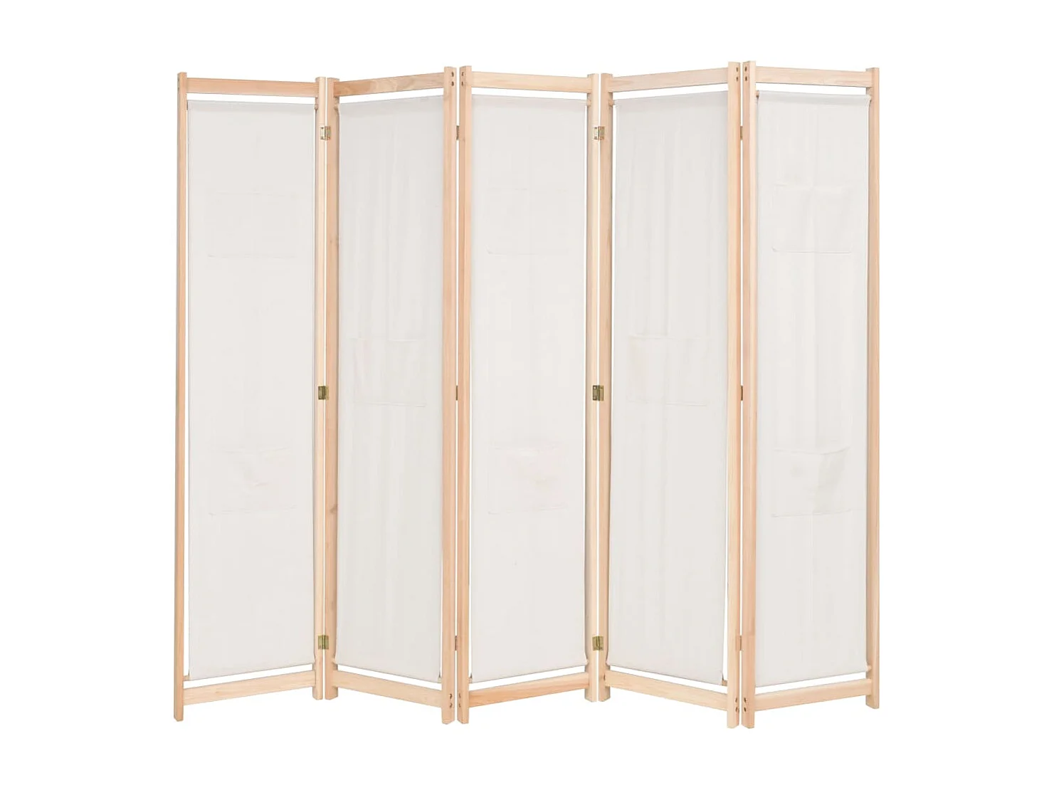 Kamerscherm met 5 panelen 200x170x4 cm stof crème