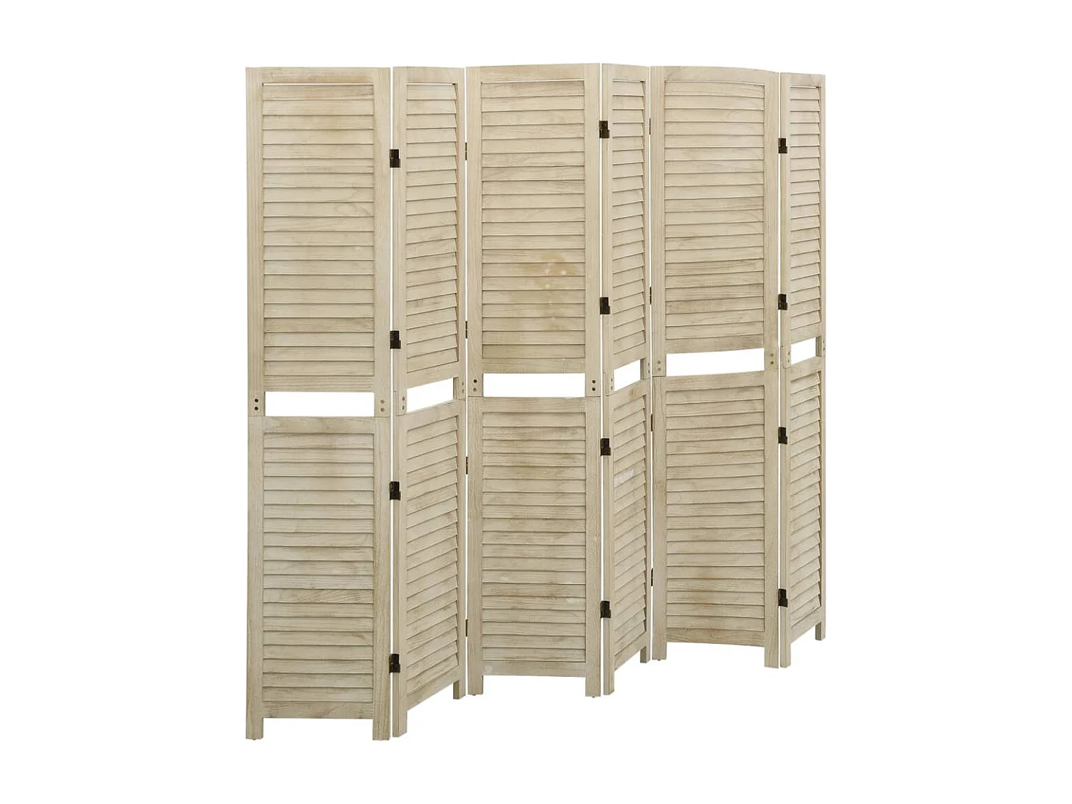 Kamerscherm met 6 panelen 210x165 cm massief paulowniahout
