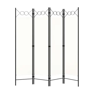 Kamerscherm met 4 panelen 160×180 cm wit