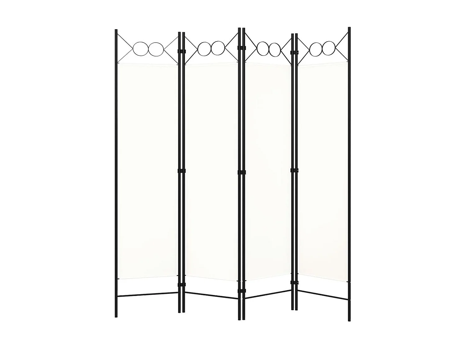 Kamerscherm met 4 panelen 160x180 cm wit