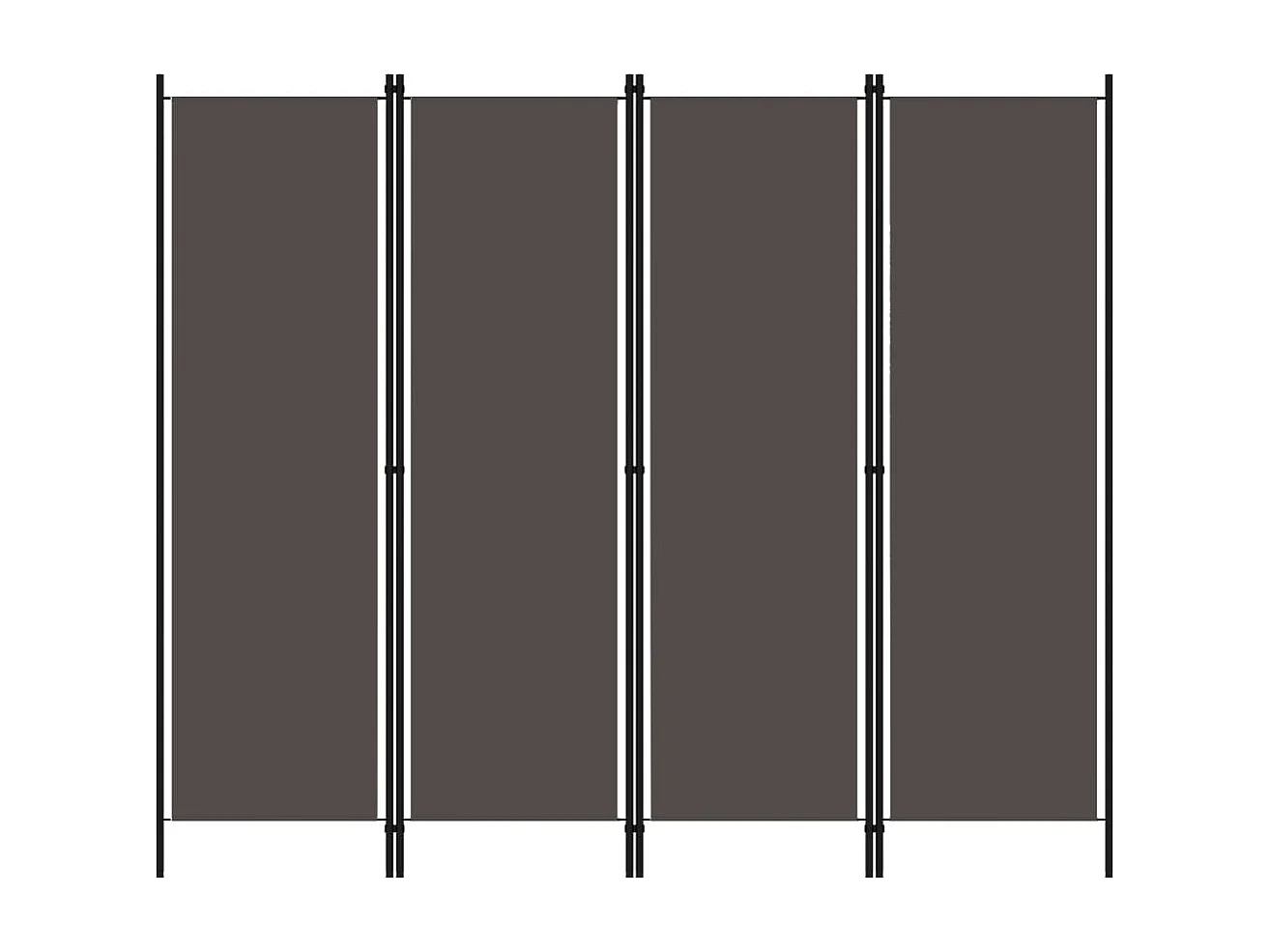 Kamerscherm met 4 panelen 200x180 cm antraciet