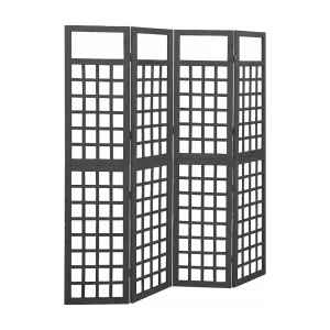Kamerscherm/trellis met 4 panelen161x180 cm vurenhout zwart Kamerscherm/trellis met 4 panelen161x180 cm vurenhout zwart