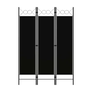 Kamerscherm met 3 panelen 120×180 cm zwart