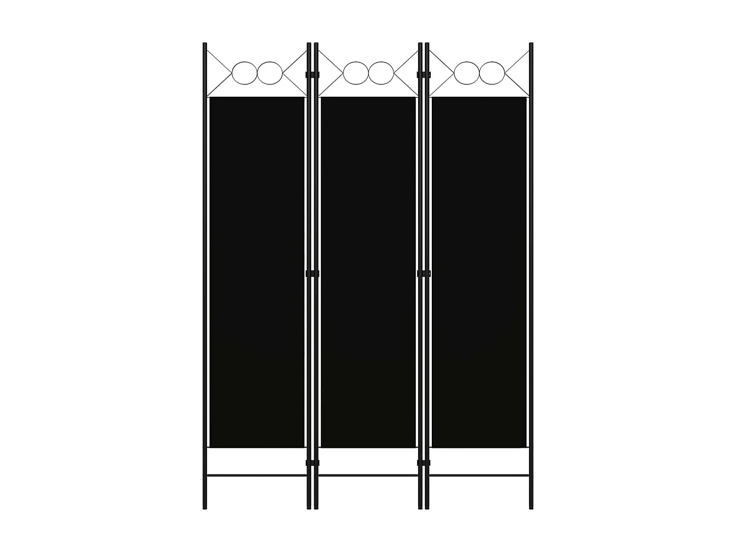 Kamerscherm met 3 panelen 120x180 cm zwart