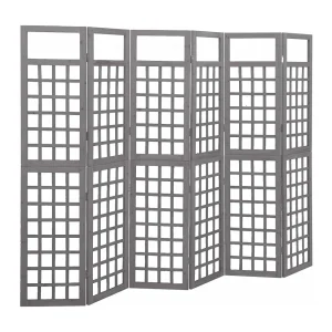 Kamerscherm/trellis met 6 panelen 242,5×180 cm vurenhout grijs Kamerscherm/trellis met 6 panelen 242,5×180 cm vurenhout grijs