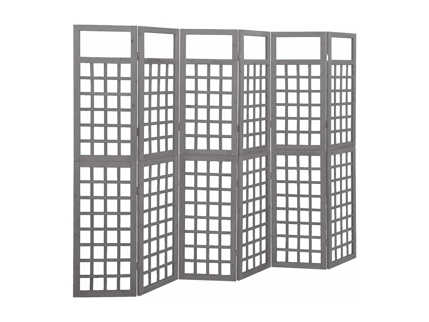 Kamerscherm/trellis met 6 panelen 242,5x180 cm vurenhout grijs