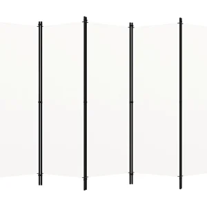 Kamerscherm met 5 panelen 250×180 cm wit Kamerscherm met 5 panelen 250×180 cm wit