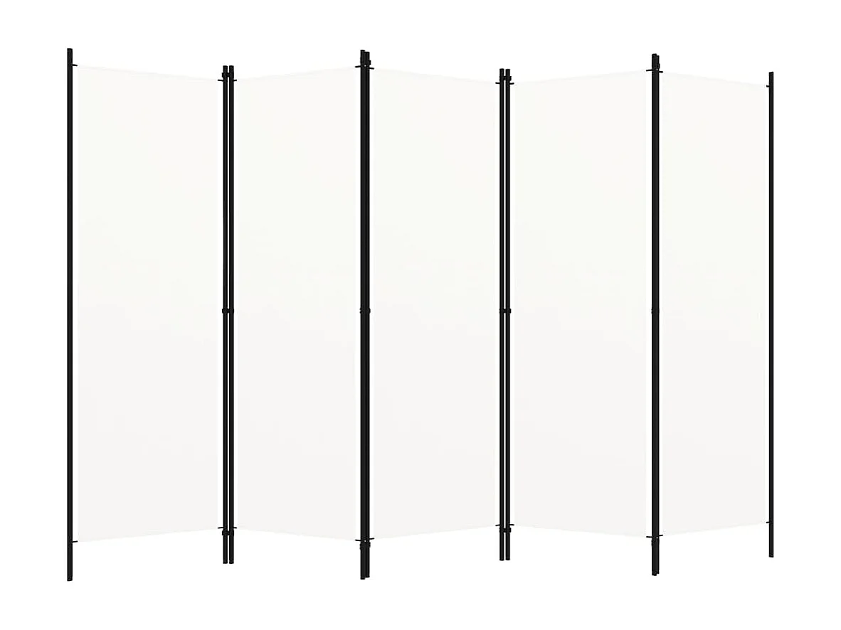 Kamerscherm met 5 panelen 250x180 cm wit
