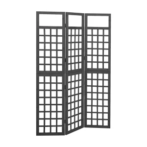 Kamerscherm/trellis met 3 panelen 121×180 cm vurenhout zwart Kamerscherm/trellis met 3 panelen 121×180 cm vurenhout zwart