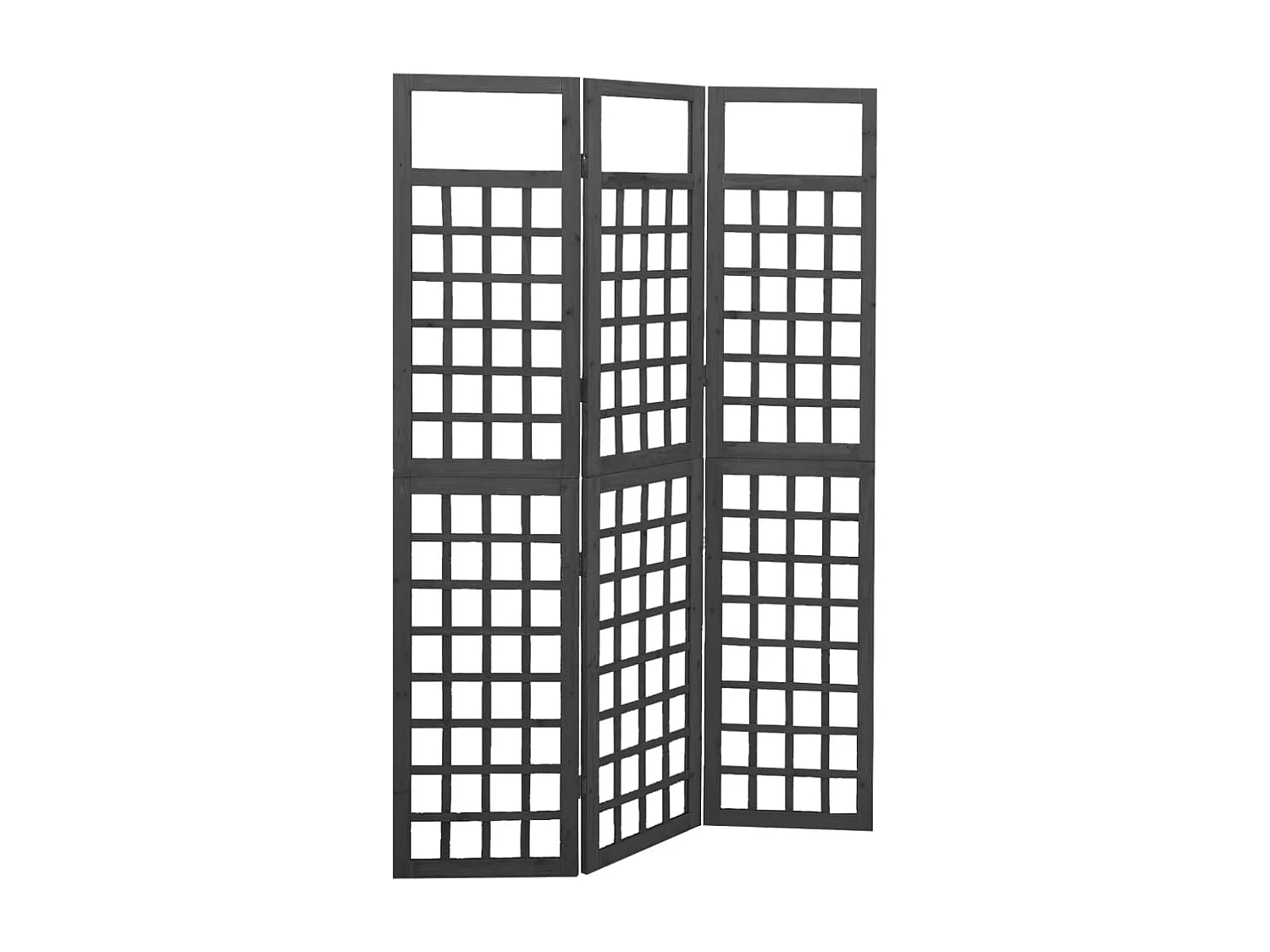 Kamerscherm/trellis met 3 panelen 121x180 cm vurenhout zwart
