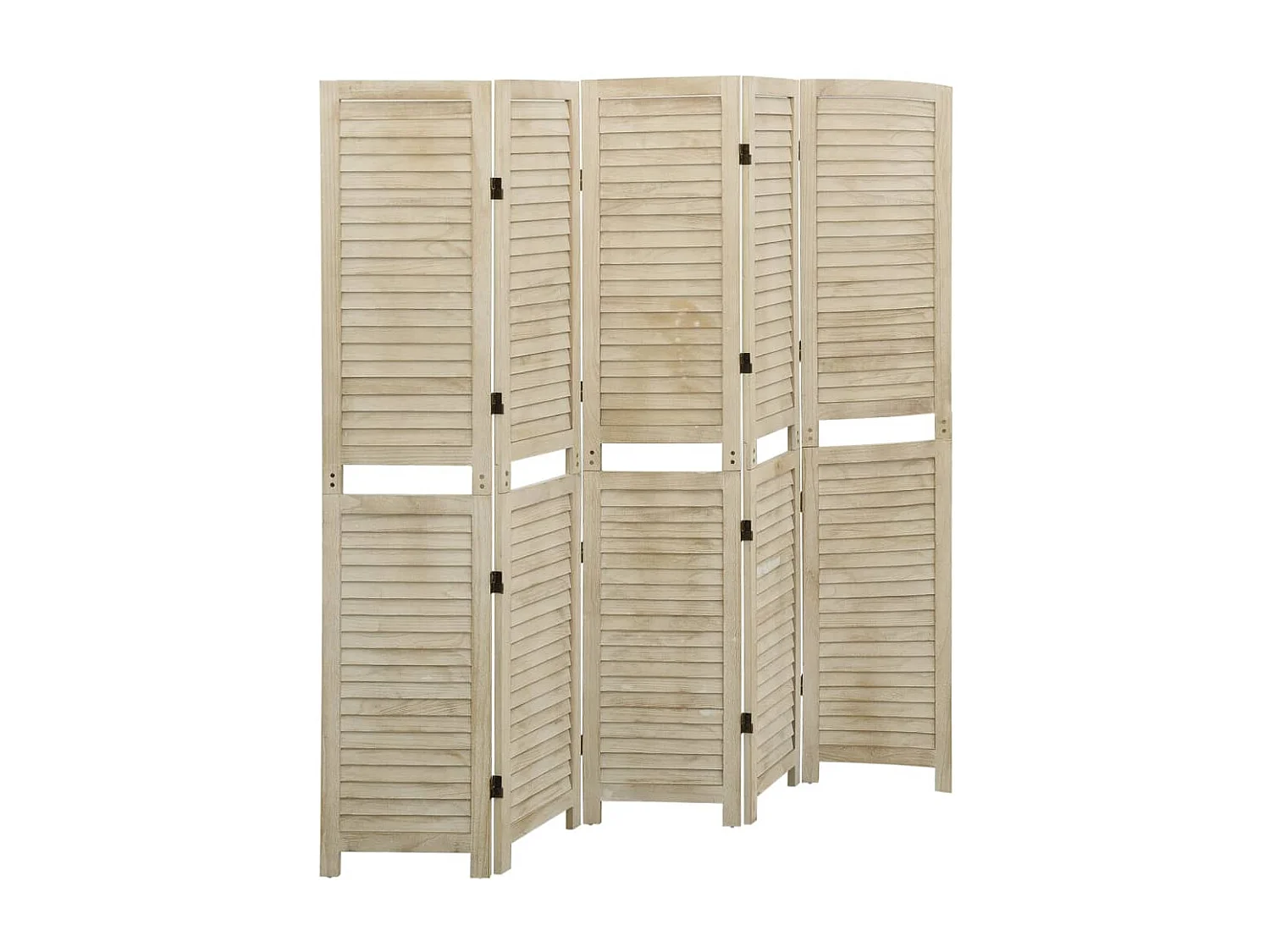 Kamerscherm met 5 panelen 175x165 cm massief paulowniahout