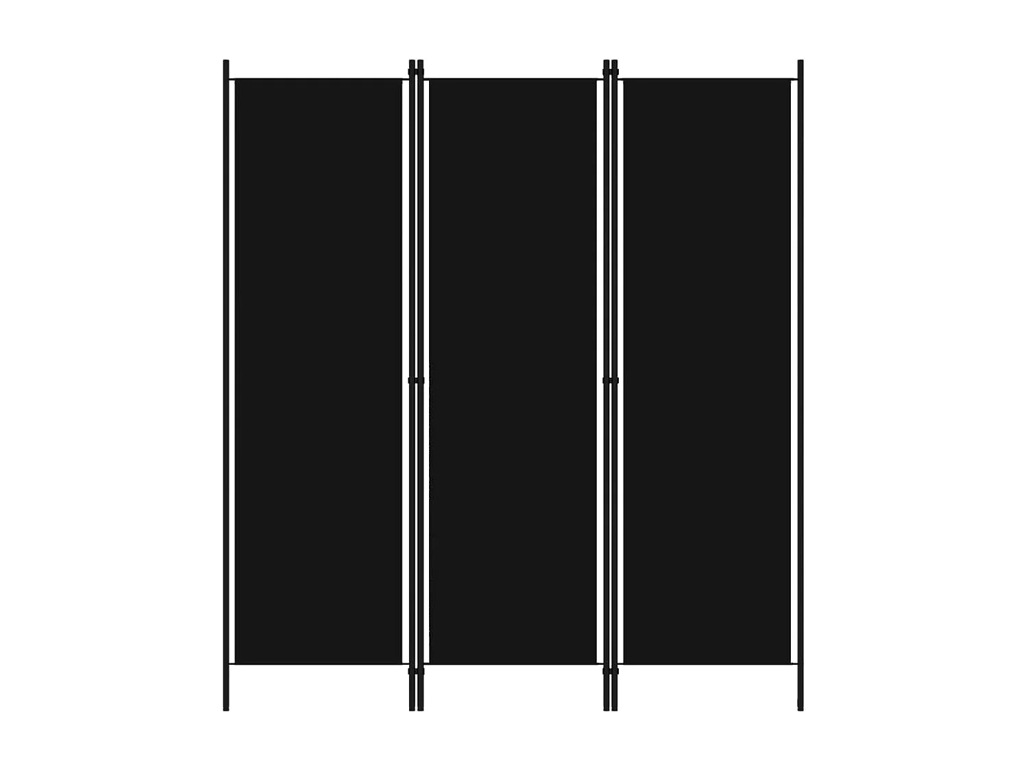 Kamerscherm met 3 panelen 150x180 cm zwart