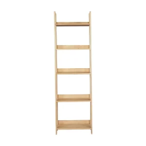 Houten boekenkast 200 x 60 cm Opengewerkt, 5 planken, kleur eiken