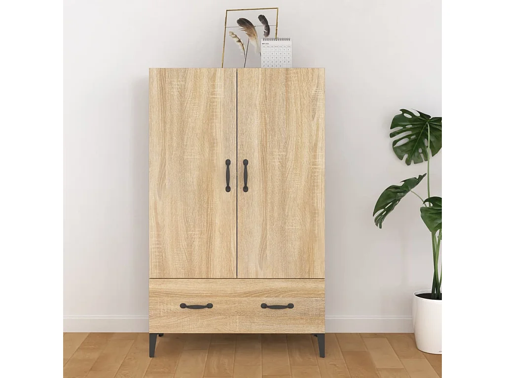 Hoge kast 70x31x115 cm bewerkt hout sonoma eikenkleurig