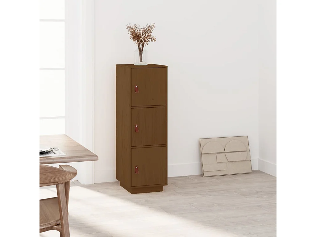 Hoge kast 34x40x108,5 cm massief grenenhout honingbruin