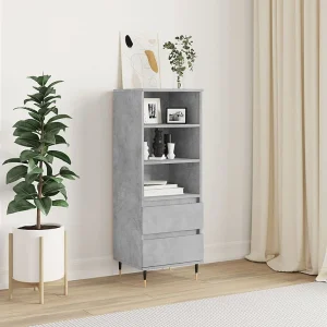 Hoge kast 40x36x110 cm bewerkt hout betongrijs Hoge kast 40x36x110 cm bewerkt hout betongrijs