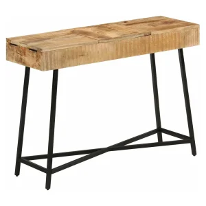 Kaptafel 105x35x75 cm massief ruw mangohout en ijzer Kaptafel 105x35x75 cm massief ruw mangohout en ijzer
