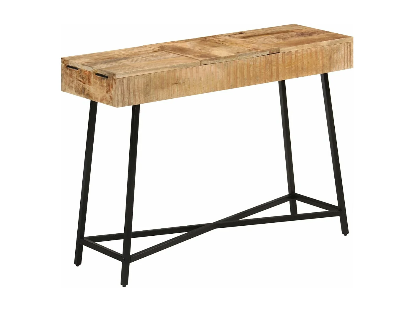 Kaptafel 105x35x75 cm massief ruw mangohout en ijzer