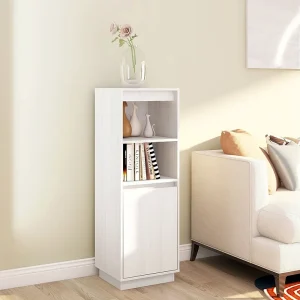 Hoge kast 37x34x110 cm massief grenenhout wit