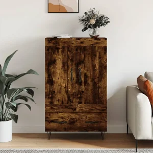 Hoge kast 69,5x31x115 cm bewerkt hout gerookt eikenkleurig Hoge kast 69,5x31x115 cm bewerkt hout gerookt eikenkleurig