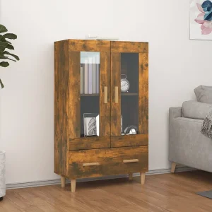 Hoge kast 70x31x115 cm bewerkt hout gerookt eikenkleurig Hoge kast 70x31x115 cm bewerkt hout gerookt eikenkleurig