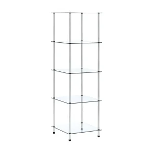 Kastje 5-laags 40x40x130 cm gehard glas transparant Kastje 5-laags 40x40x130 cm gehard glas transparant