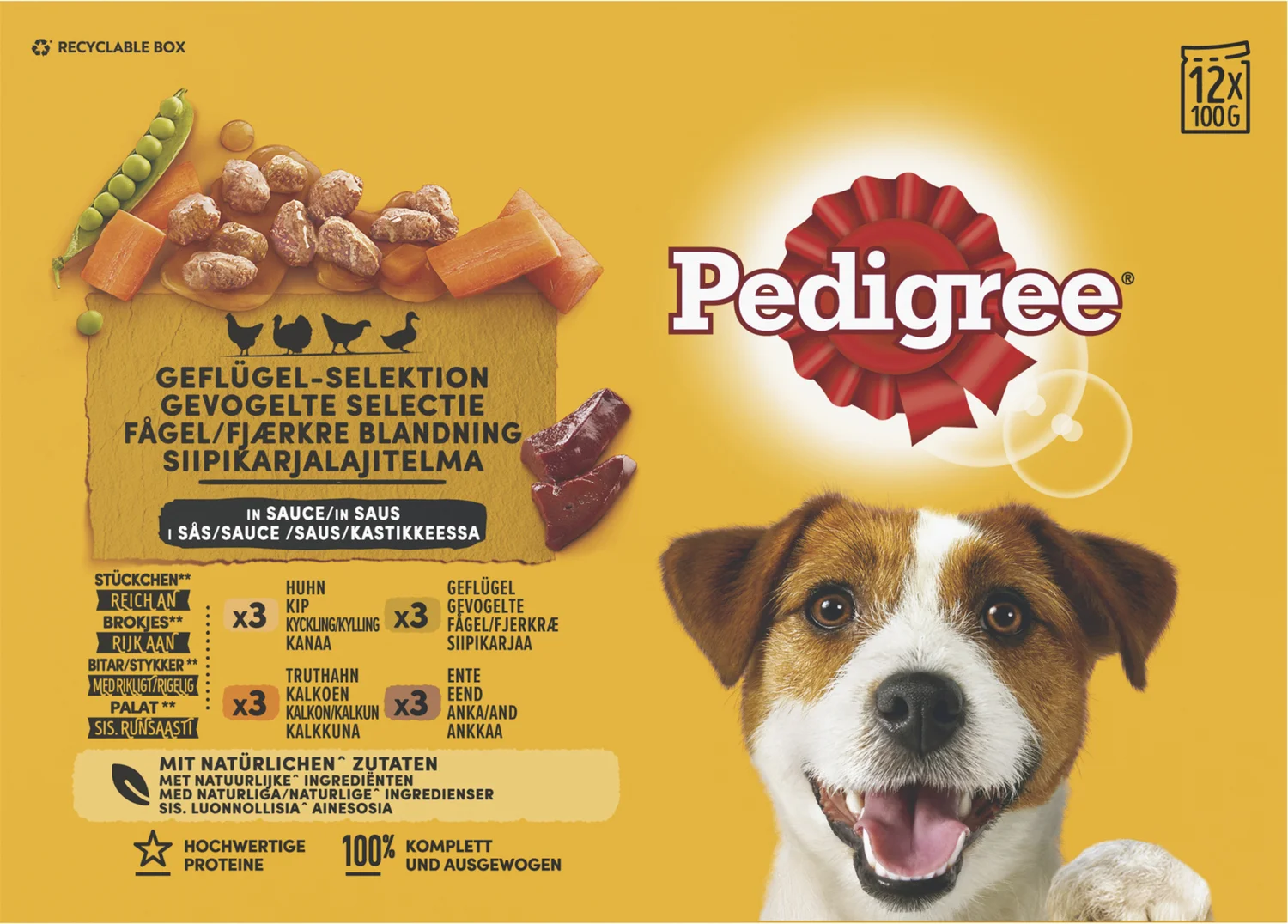 Pedigree natvoer adult gevogelte 100 g 12 stuks