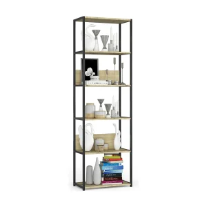 Open Boekenkast, Ladderkast, Industrieel Design / Vakkenkast met 6 Planken / Opbergplank / Boekenrek Opslagrek / Zwart – Artisan Eik / 60 x 192 x 32 cm Open Boekenkast, Ladderkast, Industrieel Design / Vakkenkast met 6 Planken / Opbergplank / Boekenrek Opslagrek / Zwart – Artisan Eik / 60 x 192 x 32 cm
