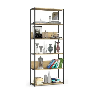 Industriële Boekenkast Zwart met Artisan Eiken – 6 Planken – 80x192x32 cm Industriële Boekenkast Zwart met Artisan Eiken – 6 Planken – 80x192x32 cm